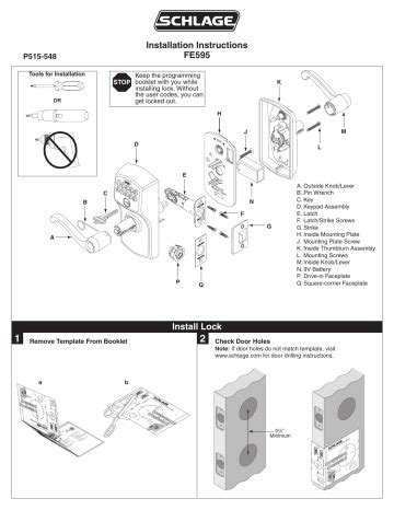 schlage fe595|schlage fe595 installation instructions.